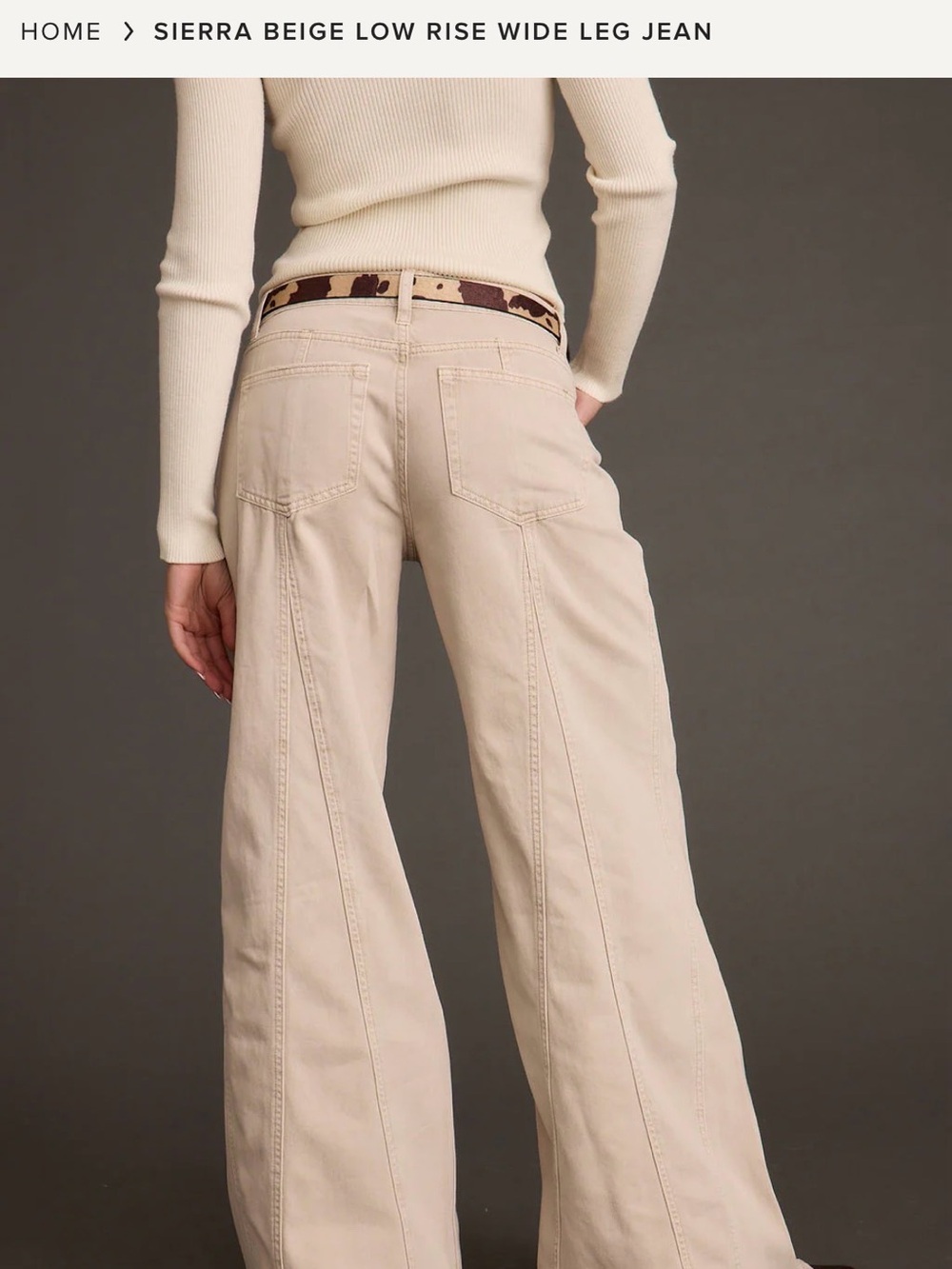 12th Tribe Cream/Tan Casual Pants - Picture 2 of 6